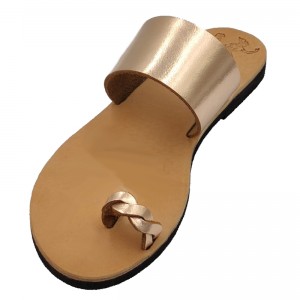 ΓΥΝΑΙΚΕΙΟ ΔΕΡΜΑΤΙΝΟ FLAT ΣΑΝΔΑΛΙ ΜΠΡΟΝΖΕ ΑΜΑΛΘΙΑ