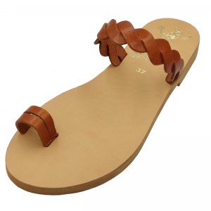 ΓΥΝΑΙΚΕΙΟ ΔΕΡΜΑΤΙΝΟ FLAT ΣΑΝΔΑΛΙ ΤΑΜΠΑ ΑΦΡΟΔΙΤΗ