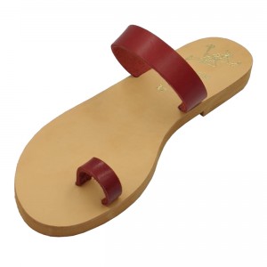 ΓΥΝΑΙΚΕΙΟ ΔΕΡΜΑΤΙΝΟ FLAT ΣΑΝΔΑΛΙ ΜΠΟΡΝΤΟ ΑΠΛΗ ΜΟΡΦΗ