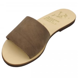 ΓΥΝΑΙΚΕΙΟ ΔΕΡΜΑΤΙΝΟ FLAT ΣΑΝΔΑΛΙ ΝΟΜΠΟΥΚ ΠΟΥΡΟ ΑΠΛΟΤΗΤΑ