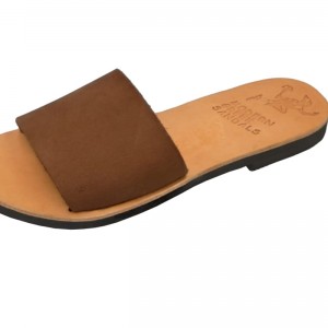 ΓΥΝΑΙΚΕΙΟ ΔΕΡΜΑΤΙΝΟ FLAT ΣΑΝΔΑΛΙ ΝΟΜΠΟΥΚ ΣΟΚΟΛΑΤΑ ΑΠΛΟΤΗΤΑ