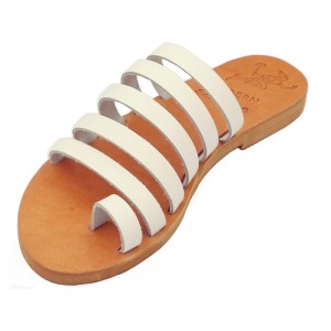 ΓΥΝΑΙΚΕΙΟ ΔΕΡΜΑΤΙΝΟ FLAT ΣΑΝΔΑΛΙ ΛΕΥΚΟ ΑΣΠΙΔΑ