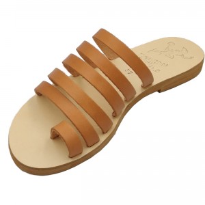 ΓΥΝΑΙΚΕΙΟ ΔΕΡΜΑΤΙΝΟ FLAT ΣΑΝΔΑΛΙ ΦΥΣΙΚΟ ΑΣΠΙΔΑ