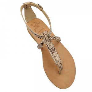 ΓΥΝΑΙΚΕΙΟ ΔΕΡΜΑΤΙΝΟ FLAT ΣΑΝΔΑΛΙ ΦΙΔΙ ΑΡΑΧΝΗ