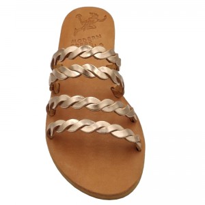 ΓΥΝΑΙΚΕΙΟ ΔΕΡΜΑΤΙΝΟ FLAT ΣΑΝΔΑΛΙ ΜΠΡΟΝΖΕ ΙΦΙΓΕΝΕΙΑ