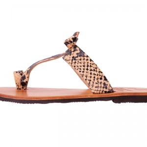 ΓΥΝΑΙΚΕΙΟ ΔΕΡΜΑΤΙΝΟ FLAT ΣΑΝΔΑΛΙ ΦΙΔΙ ΜΥΡΣΥΝΗ