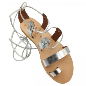 ΓΥΝΑΙΚΕΙΟ ΔΕΡΜΑΤΙΝΟ FLAT ΣΑΝΔΑΛΙ ΑΣΗΜΙ ΜΥΡΤΩ