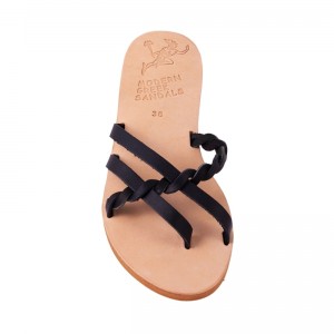 ΓΥΝΑΙΚΕΙΟ ΔΕΡΜΑΤΙΝΟ FLAT ΣΑΝΔΑΛΙ ΜΑΥΡΟ ΠΛΕΞΗ