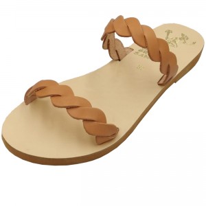 ΓΥΝΑΙΚΕΙΟ ΔΕΡΜΑΤΙΝΟ FLAT ΣΑΝΔΑΛΙ ΦΥΣΙΚΟ ΣΤΕΦΑΝΙΑ