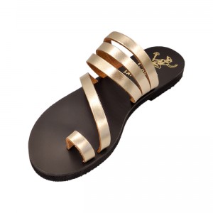 ΓΥΝΑΙΚΕΙΟ ΔΕΡΜΑΤΙΝΟ FLAT ΣΑΝΔΑΛΙ ΧΡΥΣΟ ΑΡΙΑΔΝΗ