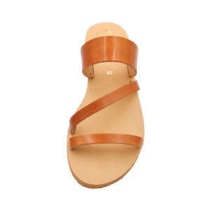 ΓΥΝΑΙΚΕΙΟ ΔΕΡΜΑΤΙΝΟ FLAT ΣΑΝΔΑΛΙ ΤΑΜΠΑ ΥΔΡΑ