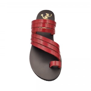 ΓΥΝΑΙΚΕΙΟ ΔΕΡΜΑΤΙΝΟ FLAT ΣΑΝΔΑΛΙ ΒΑΘΥ ΚΟΚΚΙΝΟ ΚΛΕΟΠΑΤΡΑ