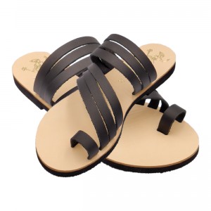 ΓΥΝΑΙΚΕΙΟ ΔΕΡΜΑΤΙΝΟ FLAT ΣΑΝΔΑΛΙ ΜΑΥΡΟ ΚΛΕΟΠΑΤΡΑ