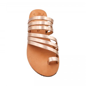 ΓΥΝΑΙΚΕΙΟ ΔΕΡΜΑΤΙΝΟ FLAT ΣΑΝΔΑΛΙ ΜΠΡΟΝΖΕ ΚΛΕΟΠΑΤΡΑ