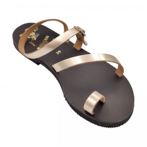 ΓΥΝΑΙΚΕΙΟ ΔΕΡΜΑΤΙΝΟ FLAT ΣΑΝΔΑΛΙ ΧΡΥΣΟ ΝΥΜΦΗ