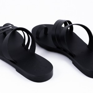 ΓΥΝΑΙΚΕΙΟ ΔΕΡΜΑΤΙΝΟ FLAT ΣΑΝΔΑΛΙ ΜΑΥΡΟ ΛΥΣΙΣΤΡΑΤΗ