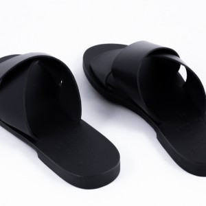 ΓΥΝΑΙΚΕΙΟ ΔΕΡΜΑΤΙΝΟ FLAT ΣΑΝΔΑΛΙ ΜΑΥΡΟ ΠΕΤΑΛΟΥΔΑ