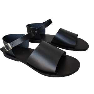 ΓΥΝΑΙΚΕΙΟ ΔΕΡΜΑΤΙΝΟ FLAT ΣΑΝΔΑΛΙ ΜΑΥΡΟ ΜΑΡΙΑ