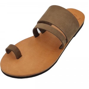 ΓΥΝΑΙΚΕΙΟ ΔΕΡΜΑΤΙΝΟ FLAT ΣΑΝΔΑΛΙ ΝΟΜΠΟΥΚ-ΠΟΥΡΟ ΕΡΙΔΑ