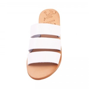 ΓΥΝΑΙΚΕΙΟ ΔΕΡΜΑΤΙΝΟ FLAT ΣΑΝΔΑΛΙ ΛΕΥΚΟ ΝΕΜΕΣΙΣ