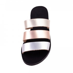 ΓΥΝΑΙΚΕΙΟ ΔΕΡΜΑΤΙΝΟ FLAT ΣΑΝΔΑΛΙ ΧΡΥΣΟ ΜΠΡΟΝΖΕ ΑΣΗΜΙ ΝΕΜΕΣΙΣ