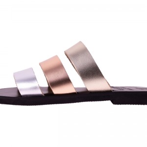 ΓΥΝΑΙΚΕΙΟ ΔΕΡΜΑΤΙΝΟ FLAT ΣΑΝΔΑΛΙ ΧΡΥΣΟ ΜΠΡΟΝΖΕ ΑΣΗΜΙ ΝΕΜΕΣΙΣ