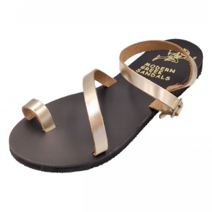 ΓΥΝΑΙΚΕΙΟ ΔΕΡΜΑΤΙΝΟ FLAT ΣΑΝΔΑΛΙ ΧΡΥΣΟ ΝΥΜΦΗ