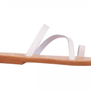 ΓΥΝΑΙΚΕΙΟ ΔΕΡΜΑΤΙΝΟ FLAT ΣΑΝΔΑΛΙ ΛΕΥΚΟ ΟΝΕΙΡΟ