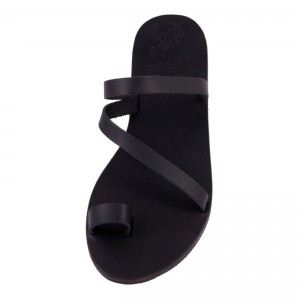 ΓΥΝΑΙΚΕΙΟ ΔΕΡΜΑΤΙΝΟ FLAT ΣΑΝΔΑΛΙ ΜΑΥΡΟ ΟΝΕΙΡΟ