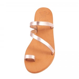 ΓΥΝΑΙΚΕΙΟ ΔΕΡΜΑΤΙΝΟ FLAT ΣΑΝΔΑΛΙ ΜΠΡΟΝΖΕ ΟΝΕΙΡΟ