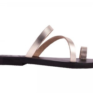 ΓΥΝΑΙΚΕΙΟ ΔΕΡΜΑΤΙΝΟ FLAT ΣΑΝΔΑΛΙ ΧΡΥΣΟ ΟΝΕΙΡΟ