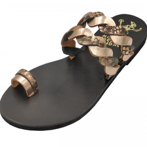 ΓΥΝΑΙΚΕΙΟ ΔΕΡΜΑΤΙΝΟ FLAT ΣΑΝΔΑΛΙ ΦΙΔΙ ΠΕΡΙΔΕΡΑΙΟ