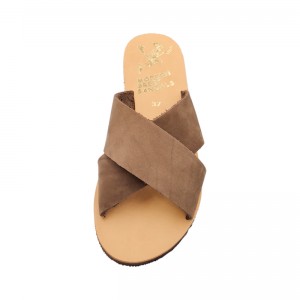 ΓΥΝΑΙΚΕΙΟ ΔΕΡΜΑΤΙΝΟ FLAT ΣΑΝΔΑΛΙ ΝΟΜΠΟΥΚ ΠΟΥΡΟ ΠΕΤΑΛΟΥΔΑ