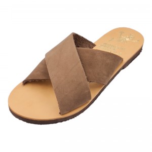 ΓΥΝΑΙΚΕΙΟ ΔΕΡΜΑΤΙΝΟ FLAT ΣΑΝΔΑΛΙ ΝΟΜΠΟΥΚ ΠΟΥΡΟ ΠΕΤΑΛΟΥΔΑ