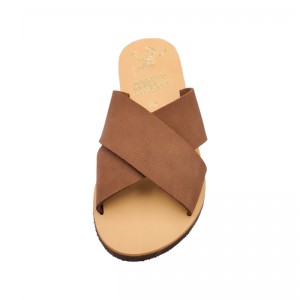 ΓΥΝΑΙΚΕΙΟ ΔΕΡΜΑΤΙΝΟ FLAT ΣΑΝΔΑΛΙ ΝΟΜΠΟΥΚ ΣΟΚΟΛΑΤΑ ΠΕΤΑΛΟΥΔΑ