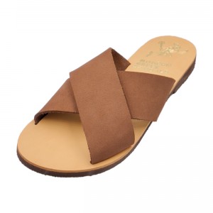 ΓΥΝΑΙΚΕΙΟ ΔΕΡΜΑΤΙΝΟ FLAT ΣΑΝΔΑΛΙ ΝΟΜΠΟΥΚ ΣΟΚΟΛΑΤΑ ΠΕΤΑΛΟΥΔΑ