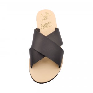 ΓΥΝΑΙΚΕΙΟ ΔΕΡΜΑΤΙΝΟ FLAT ΣΑΝΔΑΛΙ ΜΑΥΡΟ ΠΕΤΑΛΟΥΔΑ