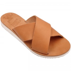 ΓΥΝΑΙΚΕΙΟ ΔΕΡΜΑΤΙΝΟ FLAT ΣΑΝΔΑΛΙ ΦΥΣΙΚΟ ΠΕΤΑΛΟΥΔΑ