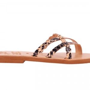 ΓΥΝΑΙΚΕΙΟ ΔΕΡΜΑΤΙΝΟ FLAT ΣΑΝΔΑΛΙ ΦΙΔΙ ΠΛΕΞΗ