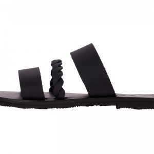 ΓΥΝΑΙΚΕΙΟ ΔΕΡΜΑΤΙΝΟ FLAT ΣΑΝΔΑΛΙ ΜΑΥΡΟ ΣΙΜΩΝ