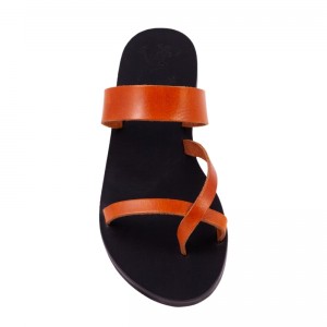 ΓΥΝΑΙΚΕΙΟ ΔΕΡΜΑΤΙΝΟ FLAT ΣΑΝΔΑΛΙ ΤΑΜΠΑ ΜΕΛΙΤΑ