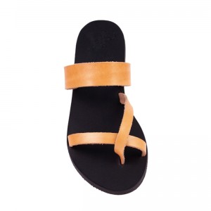 ΓΥΝΑΙΚΕΙΟ ΔΕΡΜΑΤΙΝΟ FLAT ΣΑΝΔΑΛΙ ΦΥΣΙΚΟ ΜΕΛΙΤΑ