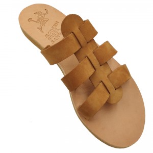 ΓΥΝΑΙΚΕΙΟ ΔΕΡΜΑΤΙΝΟ FLAT ΣΑΝΔΑΛΙ ΝΟΜΠΟΥΚ ΤΑΜΠΑ ΠΕΡΣΑ