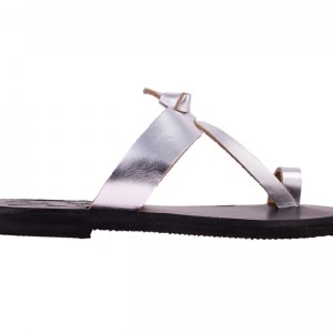 ΓΥΝΑΙΚΕΙΟ ΔΕΡΜΑΤΙΝΟ FLAT ΣΑΝΔΑΛΙ ΑΣΗΜΙ ΜΥΡΣΥΝΗ