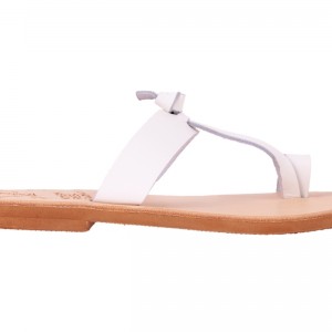 ΓΥΝΑΙΚΕΙΟ ΔΕΡΜΑΤΙΝΟ FLAT ΣΑΝΔΑΛΙ ΛΕΥΚΟ ΜΥΡΣΥΝΗ