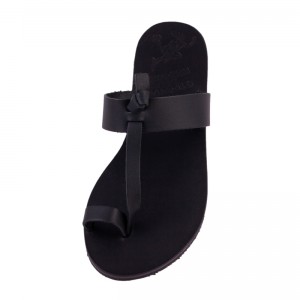 ΓΥΝΑΙΚΕΙΟ ΔΕΡΜΑΤΙΝΟ FLAT ΣΑΝΔΑΛΙ ΜΑΥΡΟ ΜΥΡΣΥΝΗ