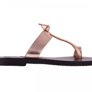 ΓΥΝΑΙΚΕΙΟ ΔΕΡΜΑΤΙΝΟ FLAT ΣΑΝΔΑΛΙ ΜΠΡΟΝΖΕ ΜΥΡΣΥΝΗ