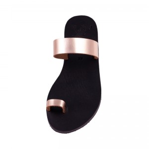 ΓΥΝΑΙΚΕΙΟ ΔΕΡΜΑΤΙΝΟ FLAT ΣΑΝΔΑΛΙ ΜΠΡΟΝΖΕ ΜΟΡΦΗ