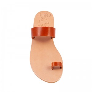 ΓΥΝΑΙΚΕΙΟ ΔΕΡΜΑΤΙΝΟ FLAT ΣΑΝΔΑΛΙ ΤΑΜΠΑ ΜΟΡΦΗ