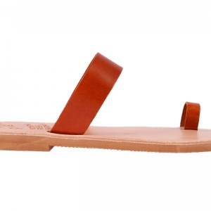 ΓΥΝΑΙΚΕΙΟ ΔΕΡΜΑΤΙΝΟ FLAT ΣΑΝΔΑΛΙ ΤΑΜΠΑ ΜΟΡΦΗ